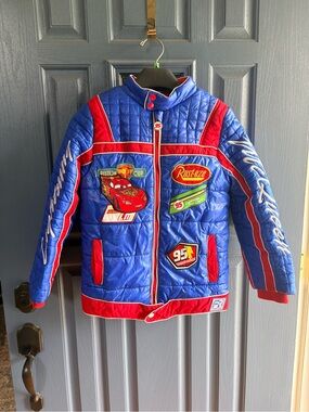 Disney Blue and Red Lightning McQueen Quilted Jacket